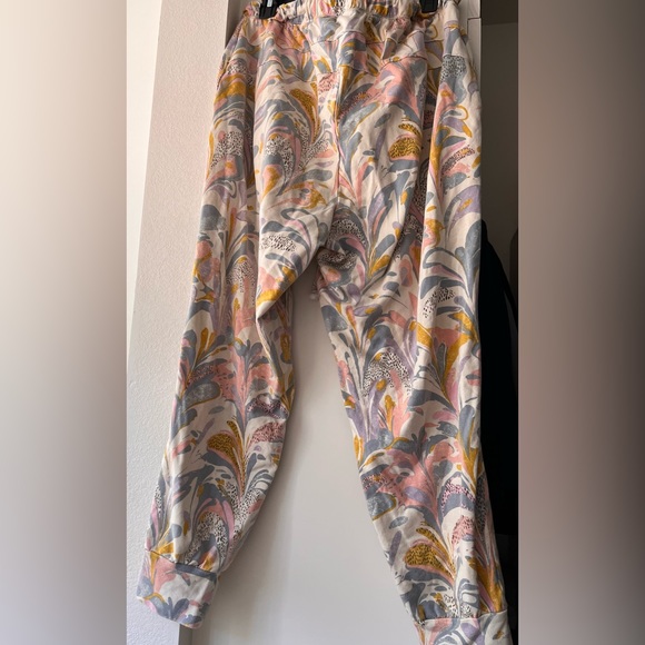 Anthropologie Floral Joggers 1X Saturday Sunday Pastel Colors - Picture 9 of 10
